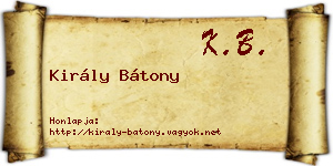 Király Bátony névjegykártya